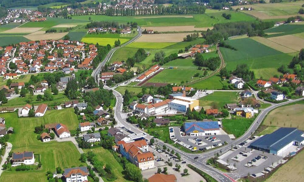 Luftaufnahme Ortsmitte Gemeinde Willmering